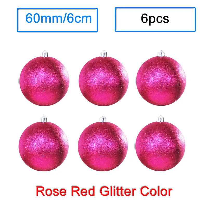 Boules de Noël Rose Pailletée Classiques
