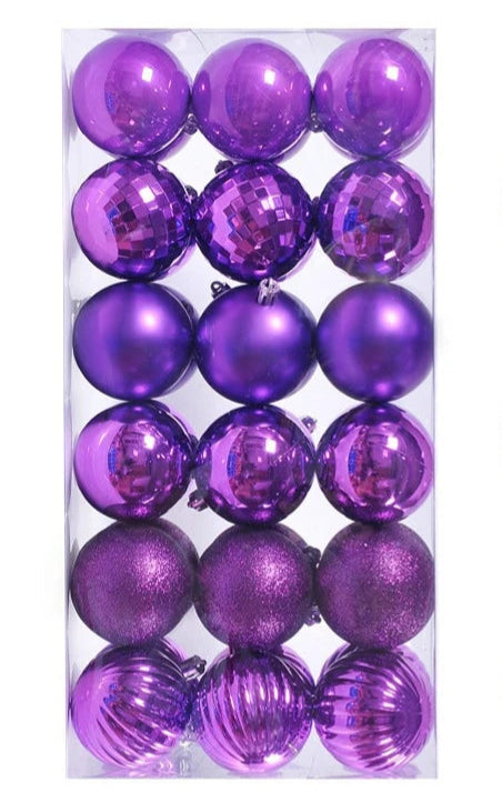 Boules de Noël Petit Format Violet Pack de 36