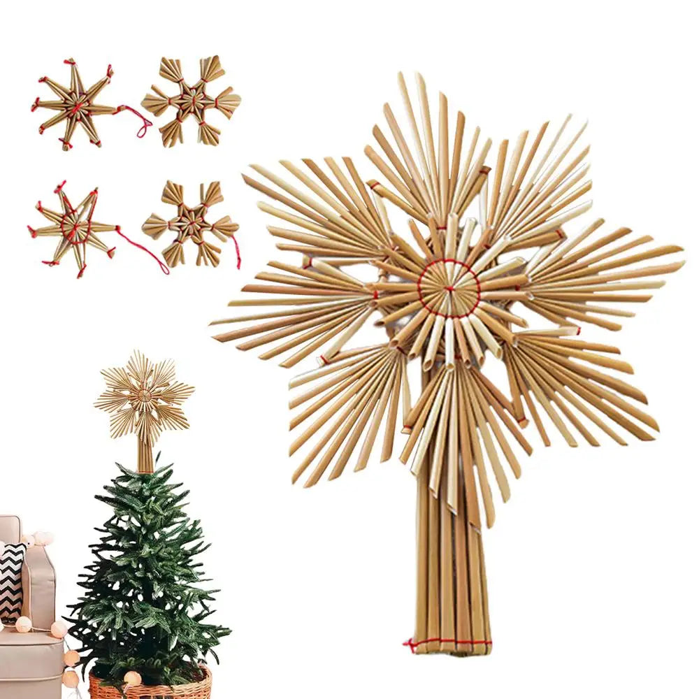 Cimier de Sapin en Paille Étoile de Noël