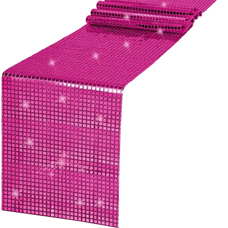 Chemin de table brillant effet mirroir