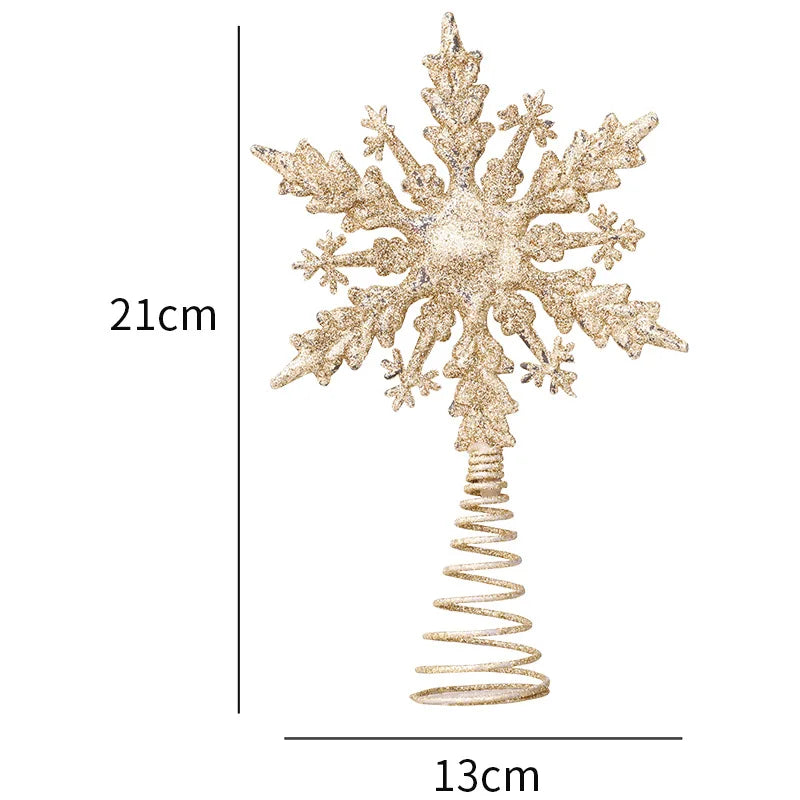 Cime de Sapin Etoiles de Noël Dorée ou Argentée
