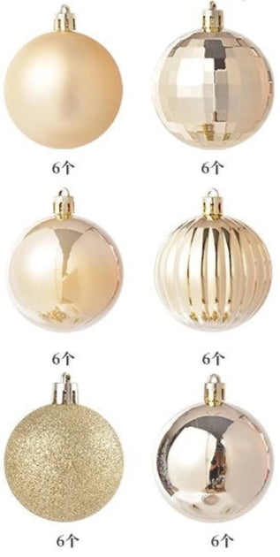 Boules de Noël Petit Format Doré Pack de 36