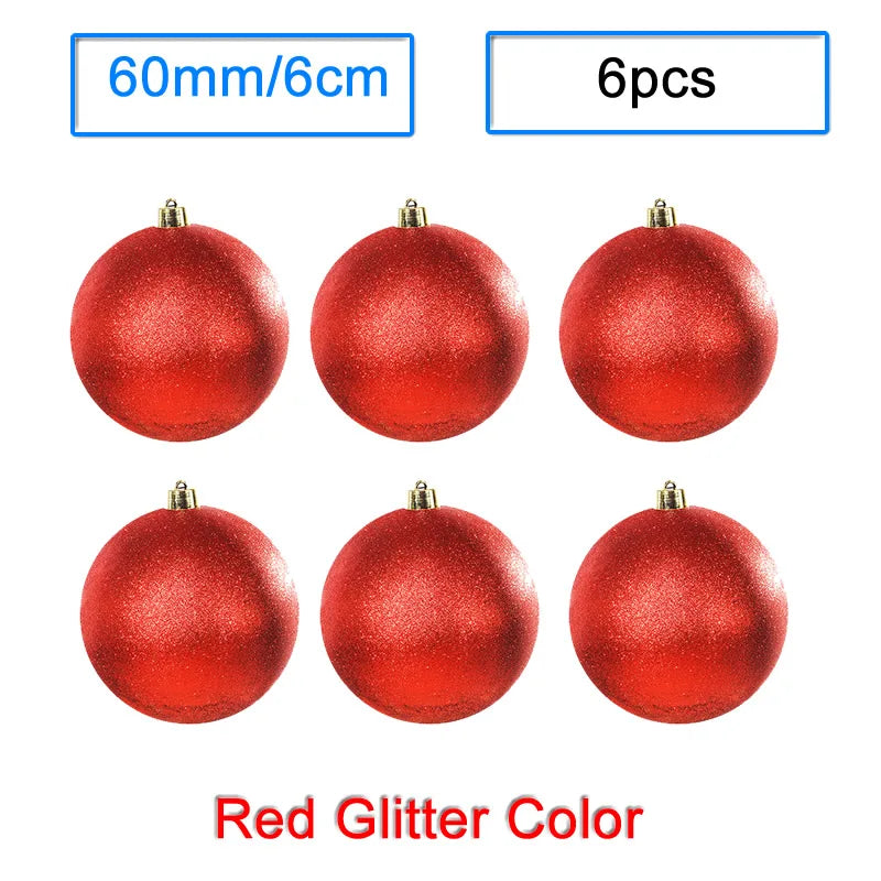 Boules de Noël Rouge Pailletée Classiques