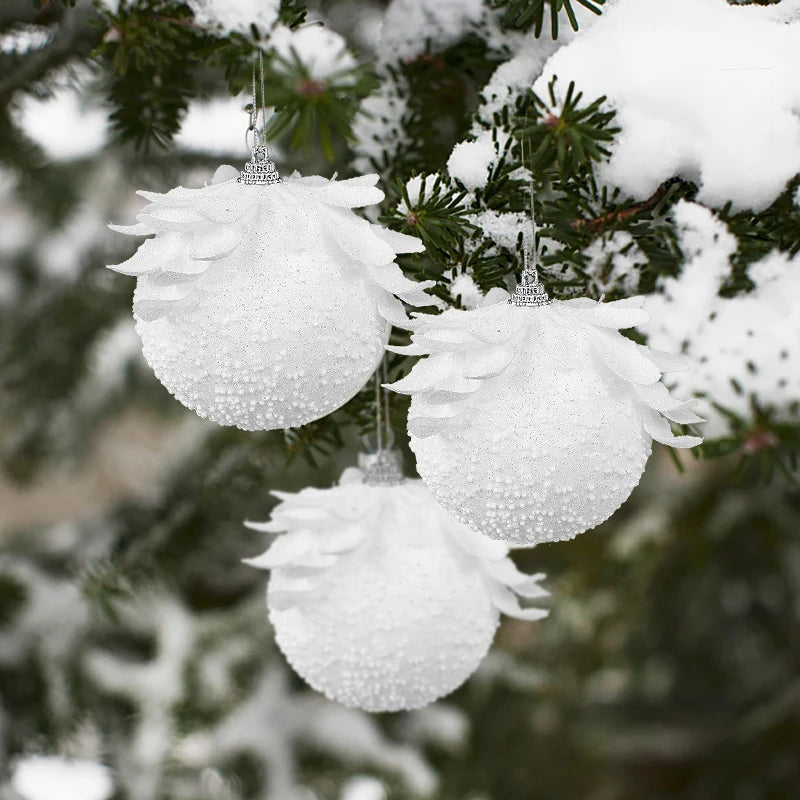 Boules de Noël Fleur Blanche