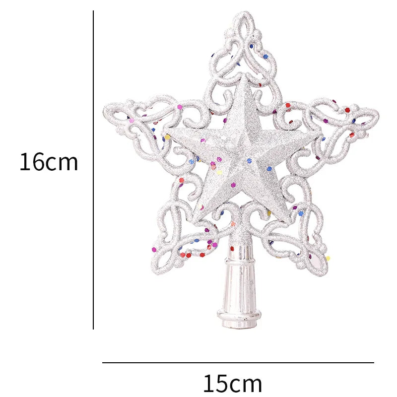 Cime de Sapin Etoiles de Noël Dorée ou Argentée