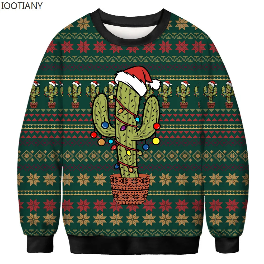 Pull de Noël Cactus Décoré