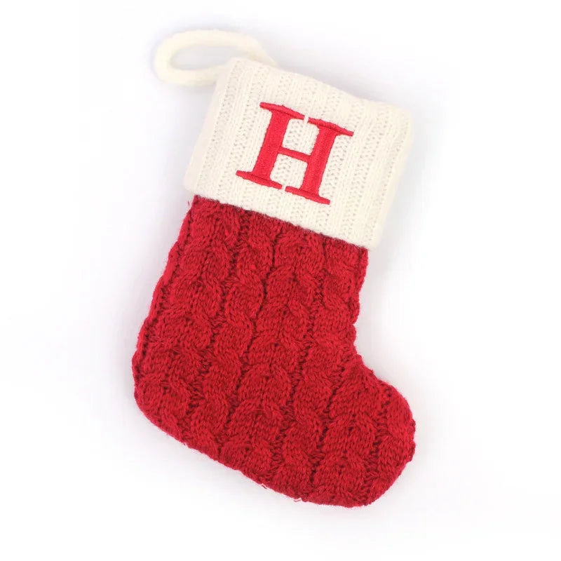 Bottes de Noël Lettres Décoratives en Tricot
