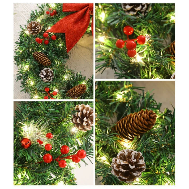 Couronne de Noël Lumineuse Pommes de Pin