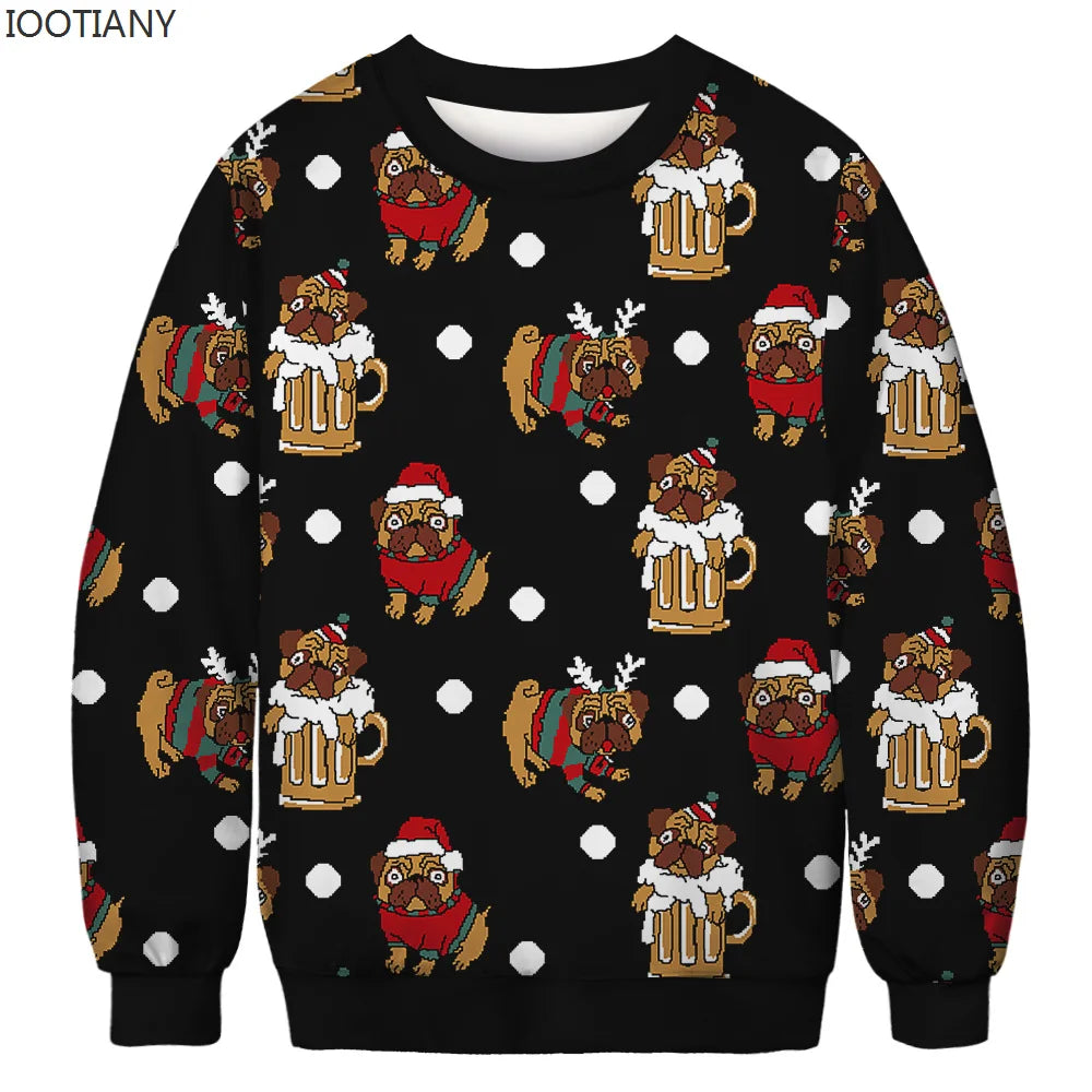 Pull de Noël des Chiens Carlin
