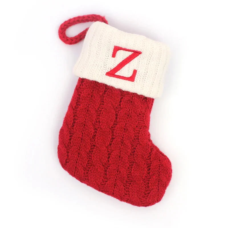 Bottes de Noël Lettres Décoratives en Tricot