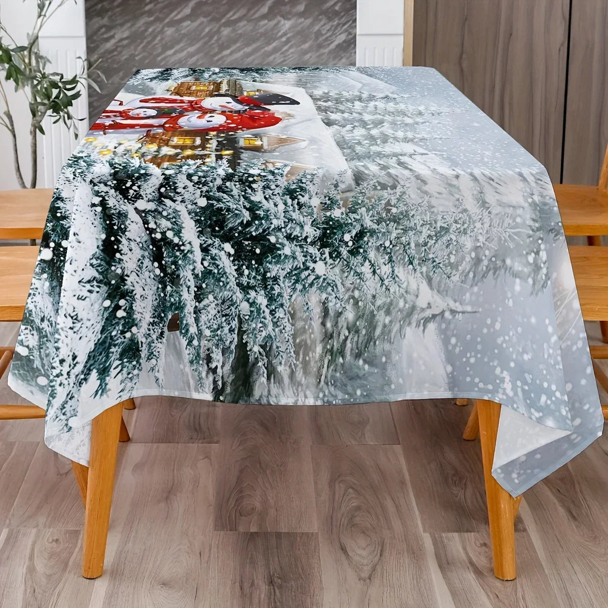 Nappe de Noël Rectangulaire Bonhomme de Neige