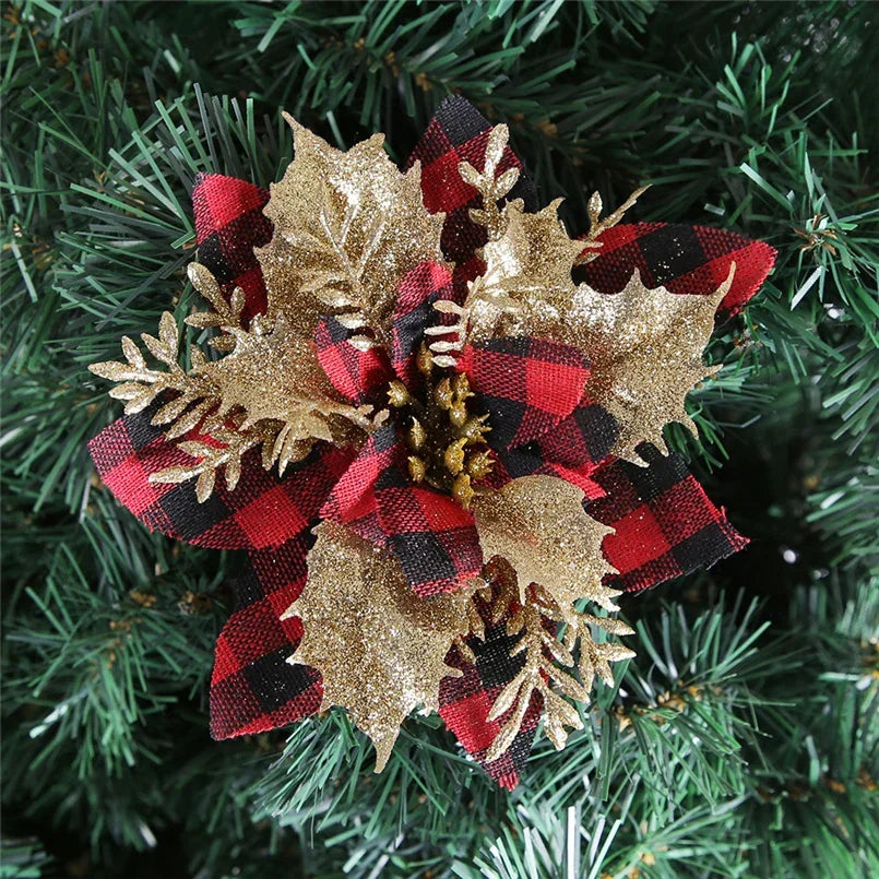 Décoration Sapin de Noël Fleur Rouge