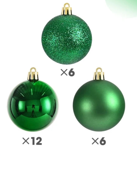 Boules de Noël Petit Format Vert Pack de 24