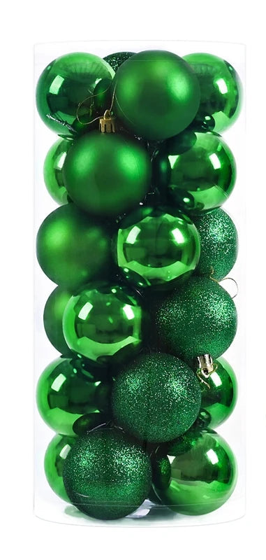 Boules de Noël Petit Format Vert Pack de 24