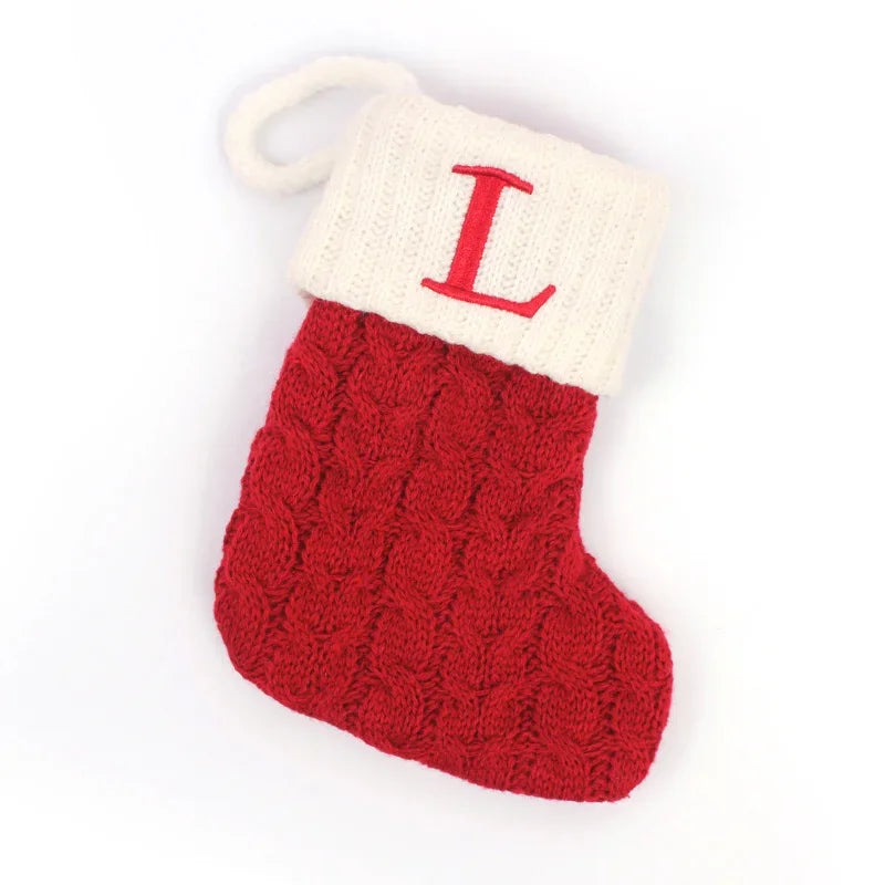 Bottes de Noël Lettres Décoratives en Tricot