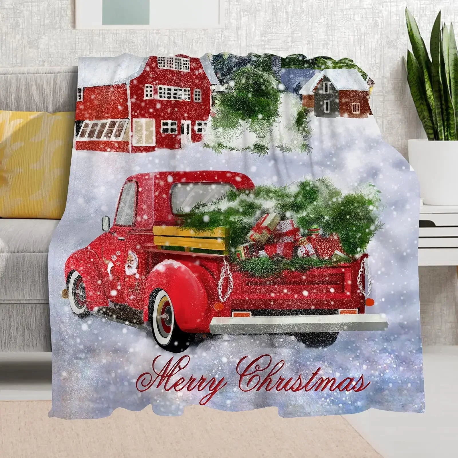 Couverture Motif Pickup et Cadeaux sous la Neige