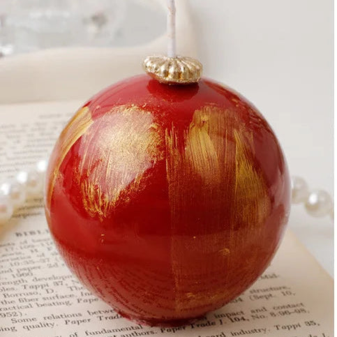 Bougie Boule de Noël Rouge Simple