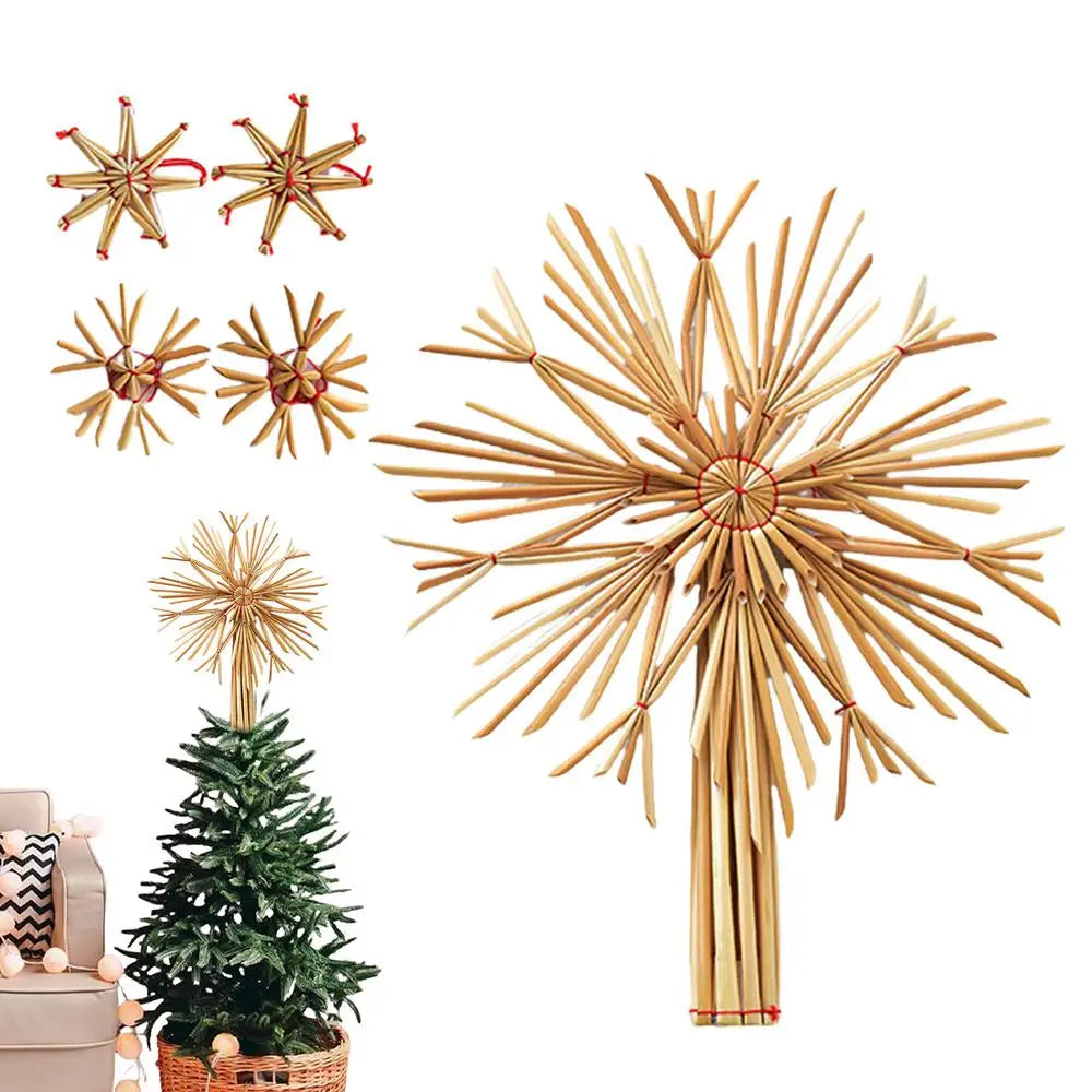 Cimier de Sapin en Paille Étoile de Noël 2