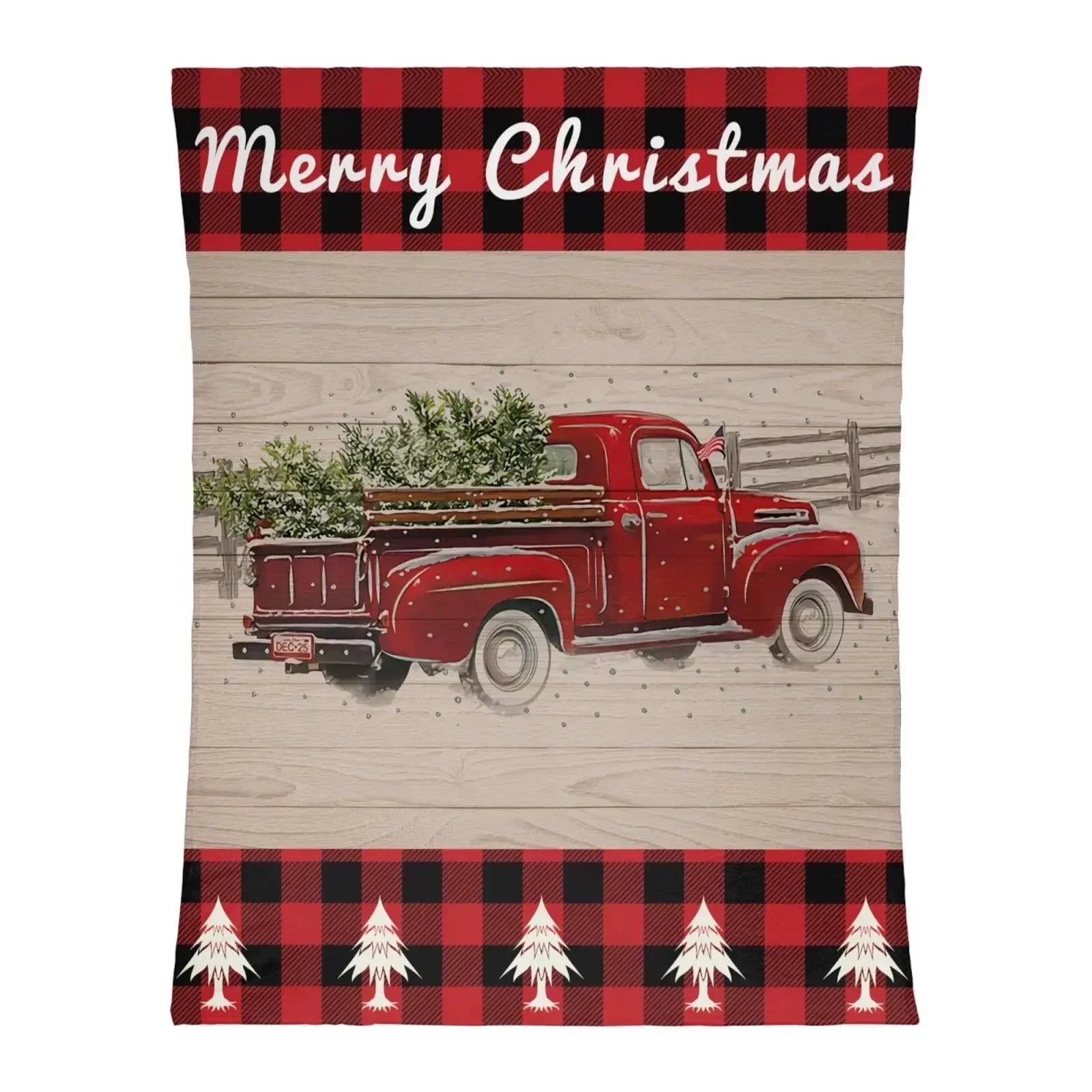 Couverture Motif Pickup "Merry Christmas"