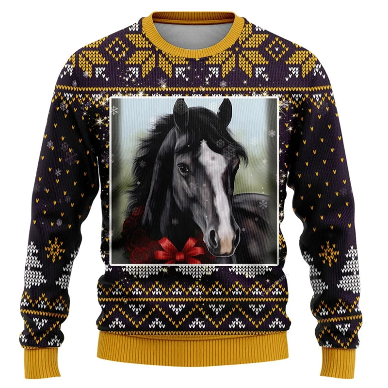 Pull de Noël Cheval