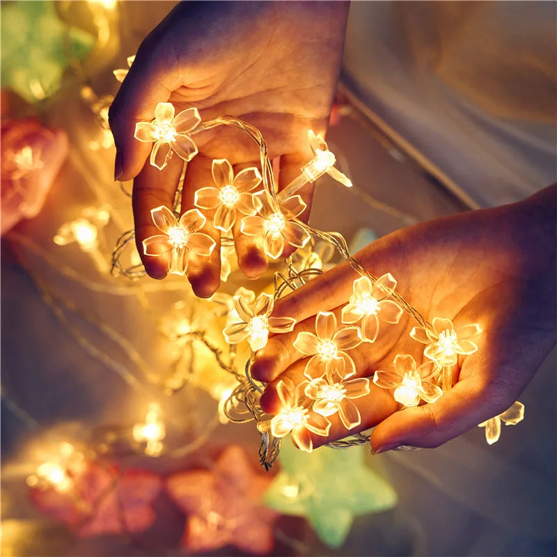 Guirlandes Lumineuses Fleurs à piles
