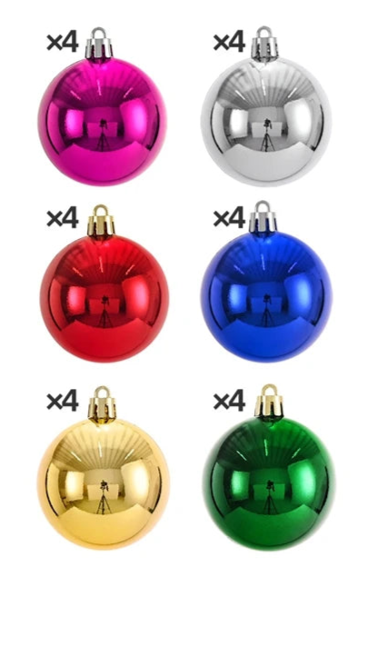 Boules de Noël Petit Format Multicolore Pack de 24