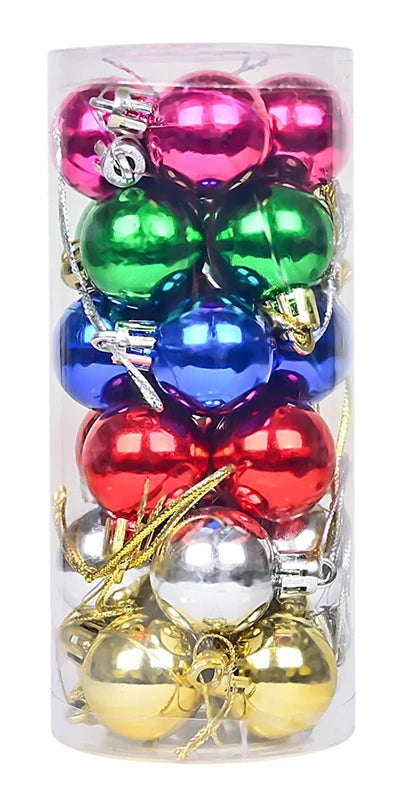 Boules de Noël Petit Format Multicolore Pack de 24