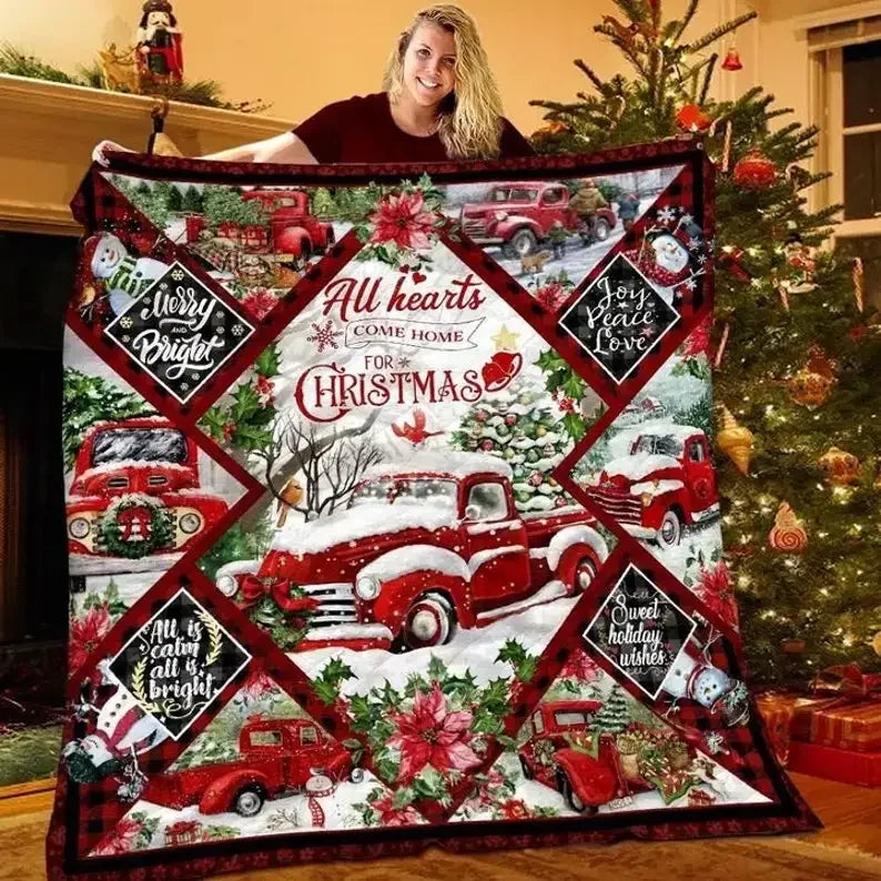 Couverture Motif Patchwork Pickup Noël sous la Neige Neige
