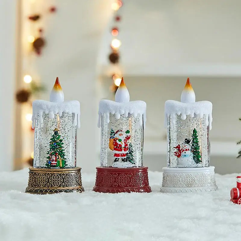Boule à Neige de Noël Bougie Lumineuse