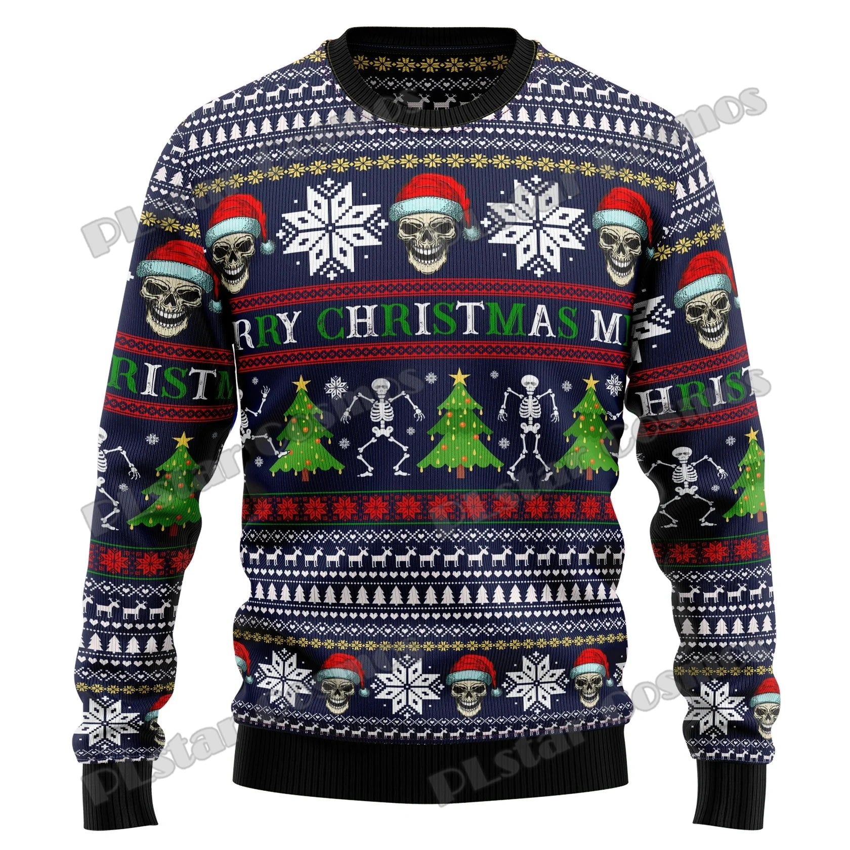Pull Sweat-Shirt Crâne et Sapins