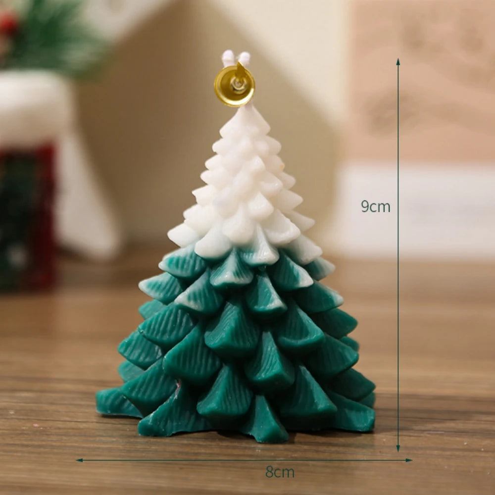 Bougie Parfumée Arbre de Noel Vert et Blanc