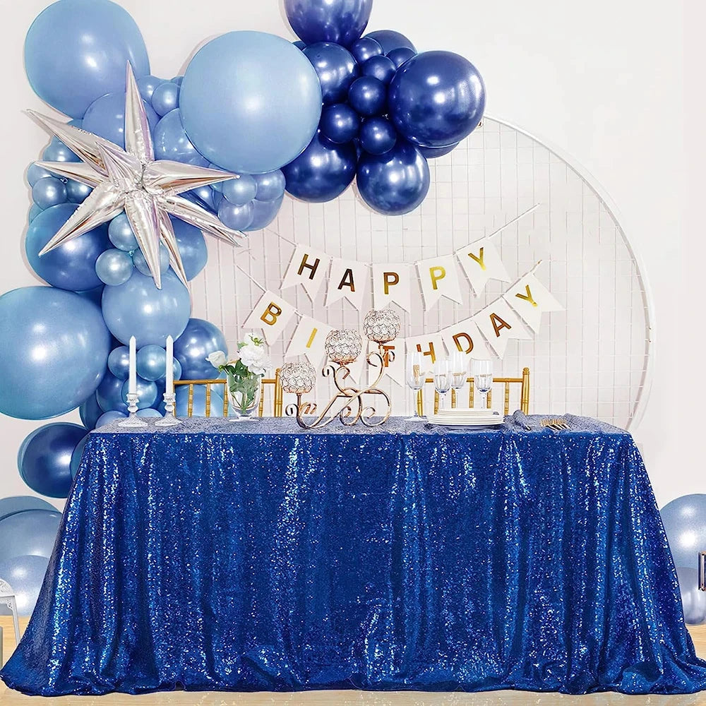 Nappe scintillante bleu marine en sequins