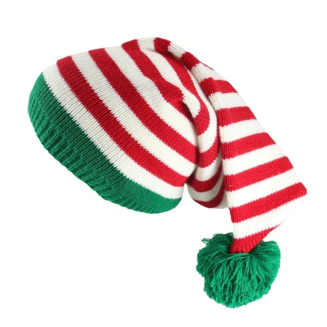 Bonnet de Noël Rayé Rouge et Blanc Classique