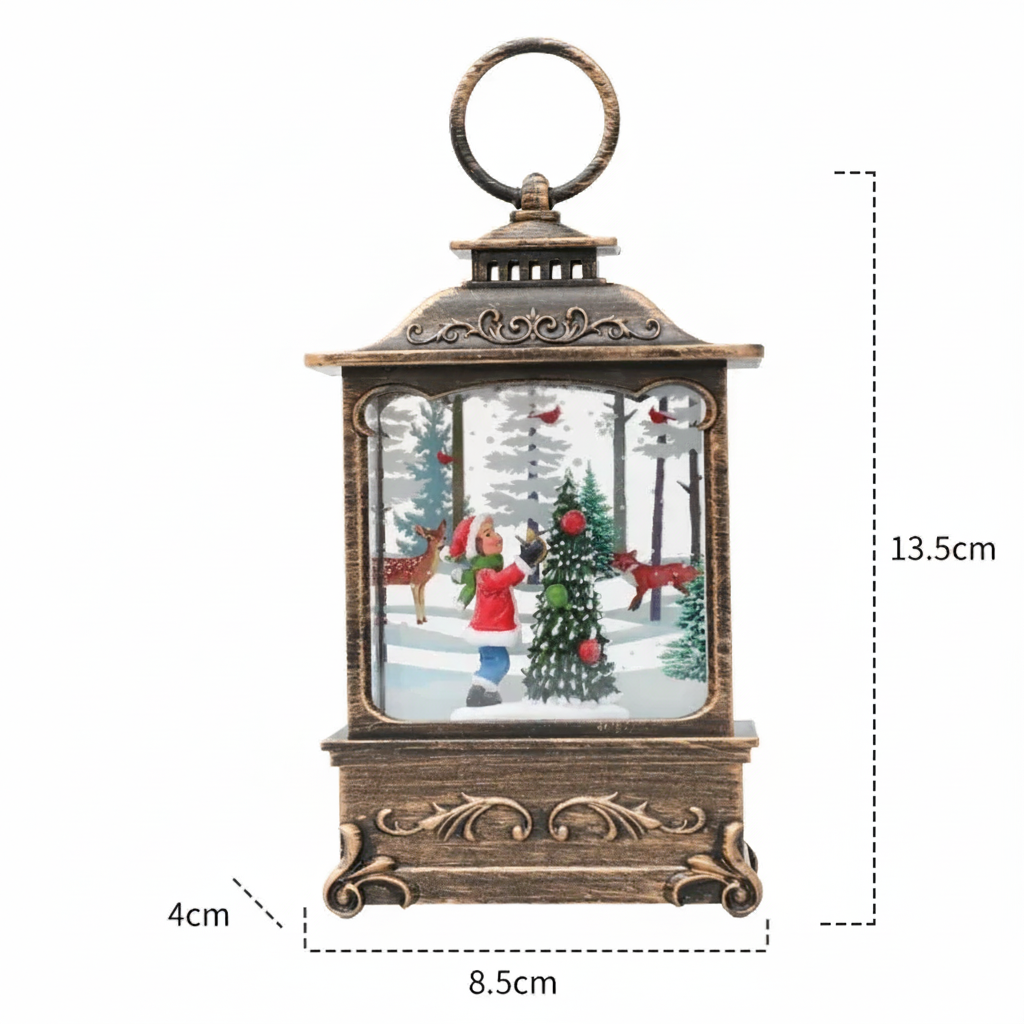Lanternes Lumineuses Vintage Boule à Neige de Noël