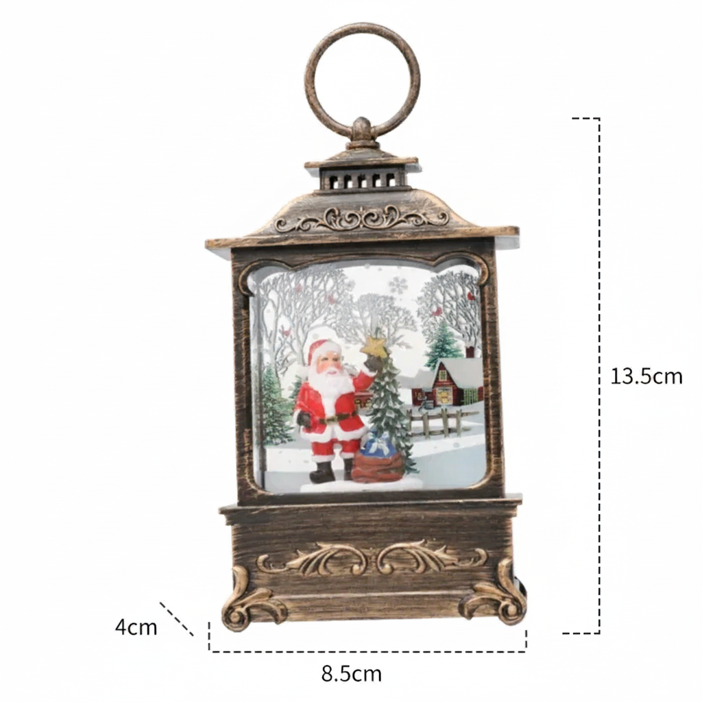 Lanternes Lumineuses Vintage Boule à Neige de Noël