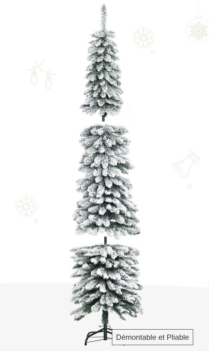 Long Sapin de Noël Enneigé 2m10 x 54cm