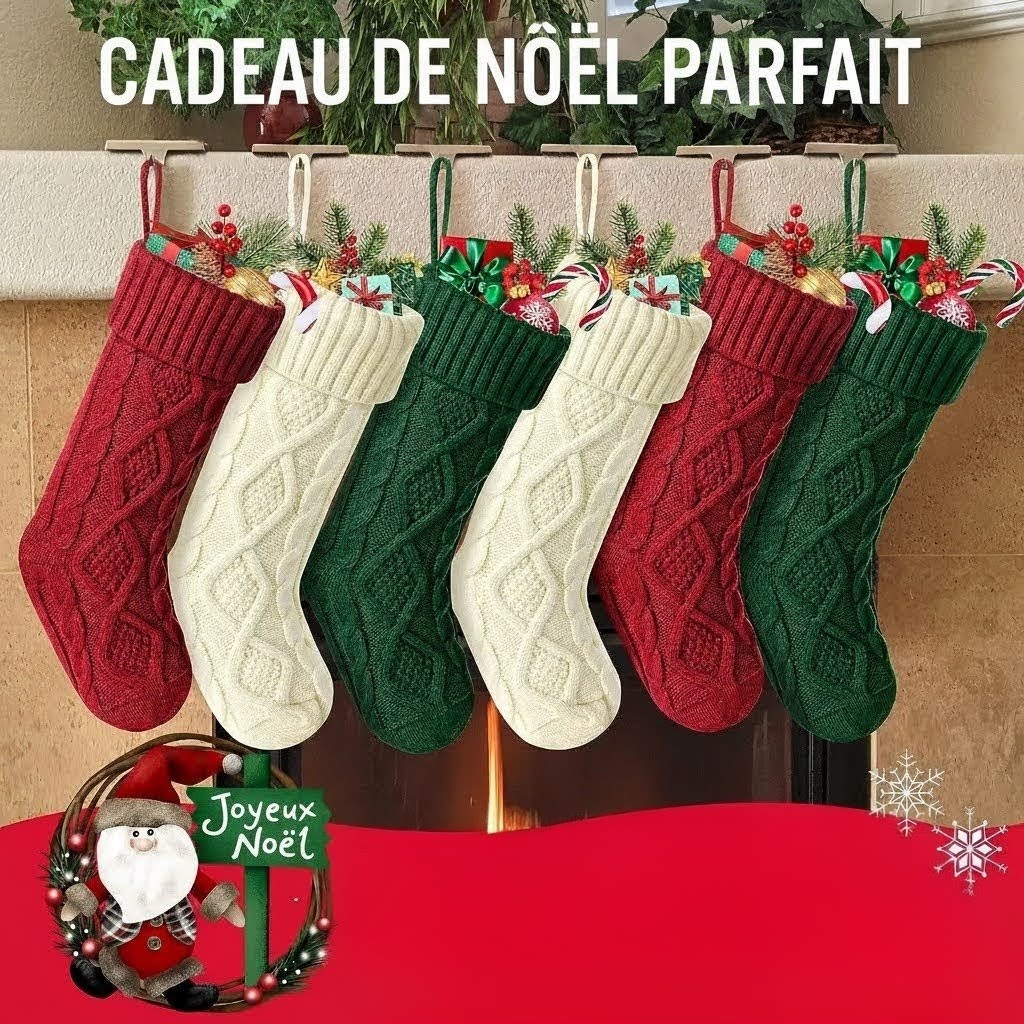 Chaussettes Déco Tricot de Noël